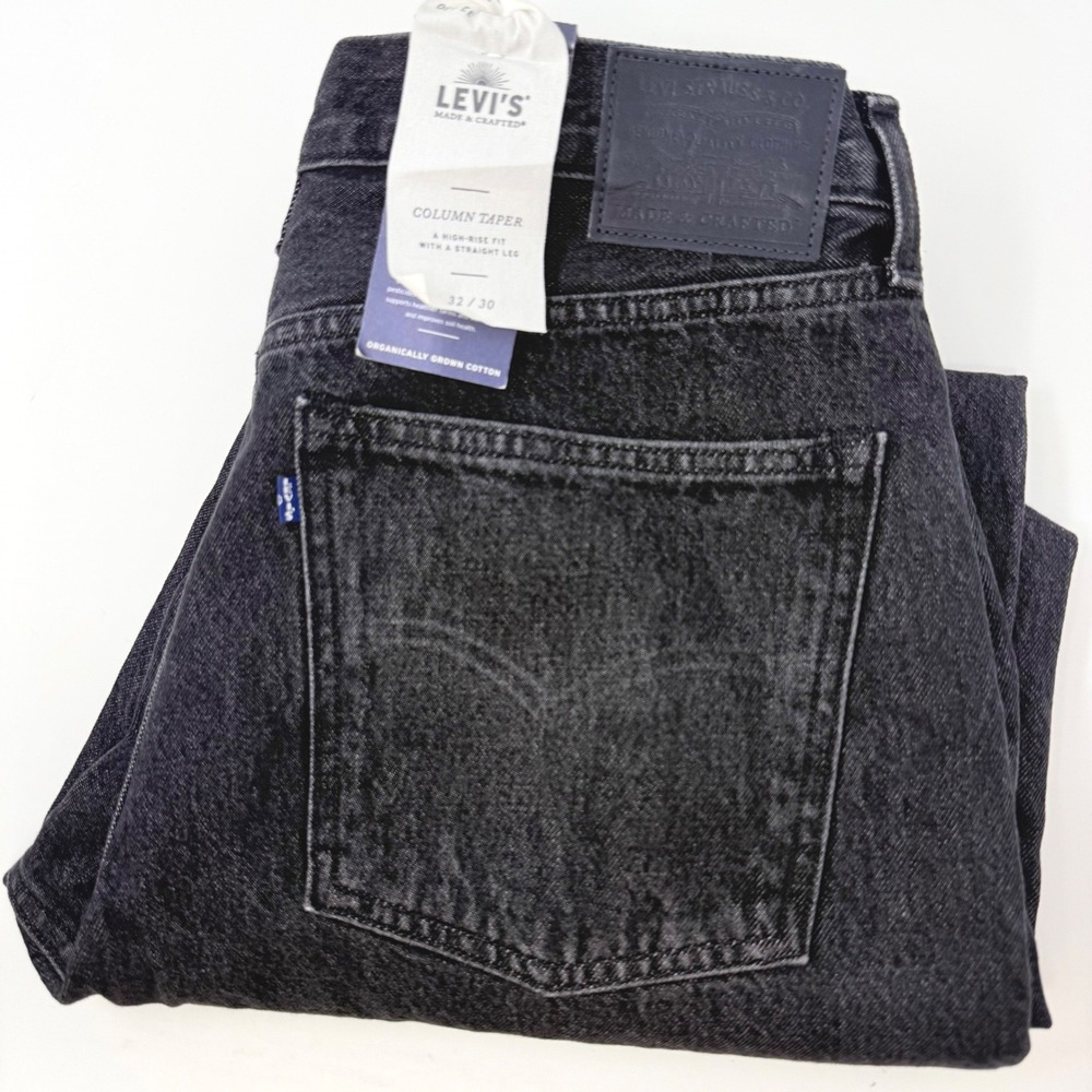 Levi's Made & Crafted Column Taper Jeans Mens 34x31 Black Organic Cotton NEW